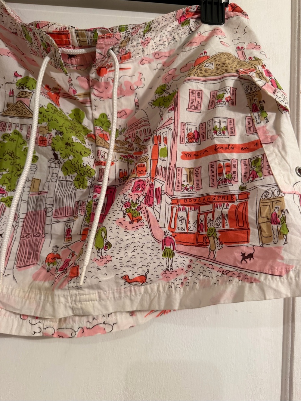 J. Crew White Mini Skirt with Pink and Green City Print - Picture 8 of 8
